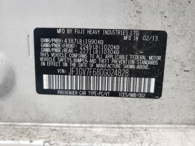 2013 SUBARU IMPREZA WR JF1GV7F68DG024828