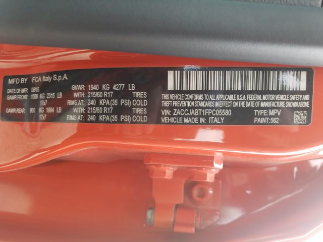 2015 JEEP RENEGADE L ZACCJABT1FPC05580