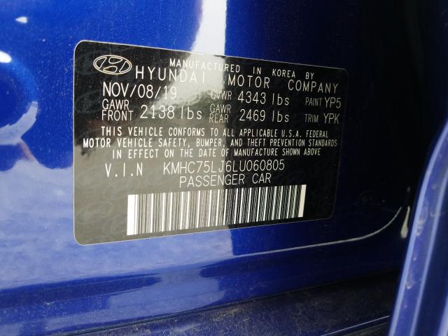 2020 HYUNDAI IONIQ SE KMHC75LJ6LU060805