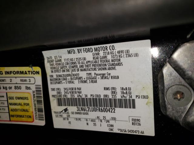 2015 LINCOLN MKZ HYBRID 3LN6L2LU0FR600422