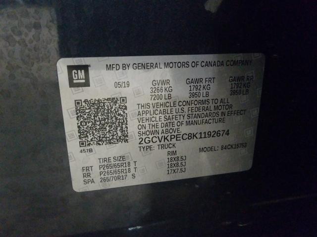 2019 CHEVROLET SILVERADO 2GCVKPEC8K1192674