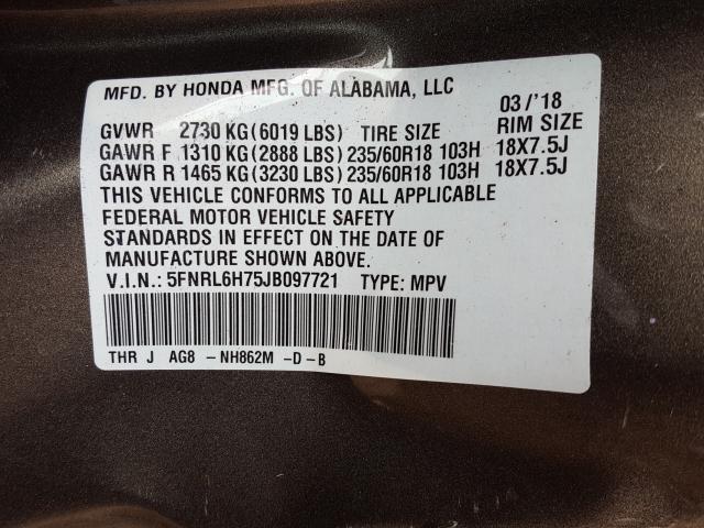 2018 HONDA ODYSSEY EX 5FNRL6H75JB097721