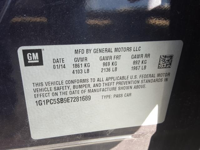 2014 CHEVROLET CRUZE LT 1G1PC5SB9E7281689