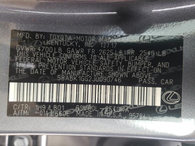 2018 LEXUS ES 350 58ABK1GG2JU090746