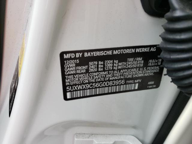 2016 BMW X3 XDRIVE2 5UXWX9C56G0D83956