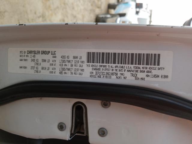 2010 DODGE RAM 2500 3D7UT2CL5AG108790