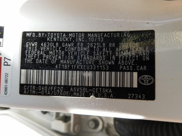 2014 TOYOTA CAMRY L 4T1BF1FKXEU331153