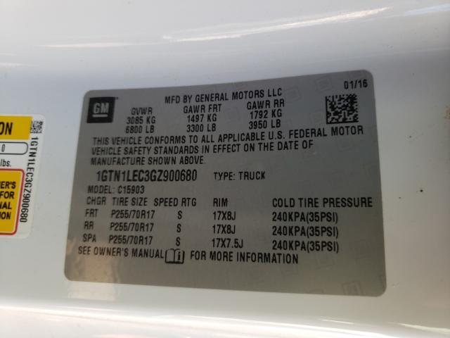 2016 GMC SIERRA C15 1GTN1LEC3GZ900680