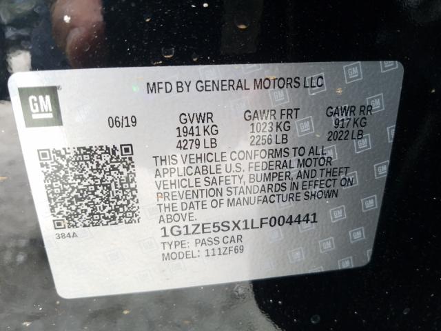 2020 CHEVROLET MALIBU PRE 1G1ZE5SX1LF004441