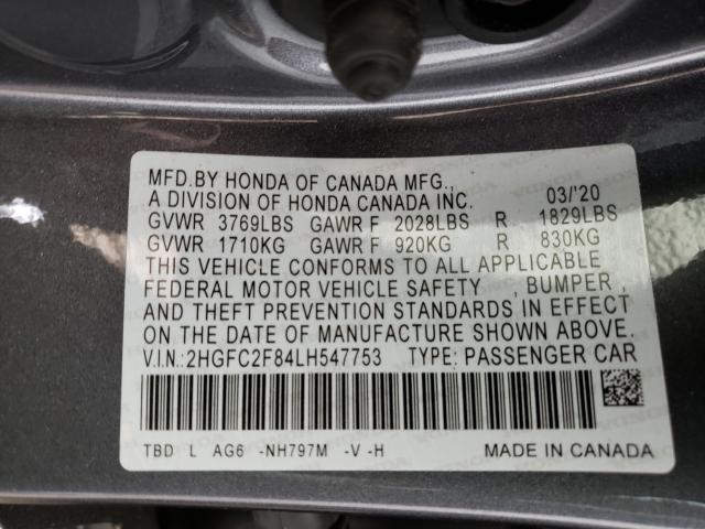 2020 HONDA CIVIC SPOR 2HGFC2F84LH547753