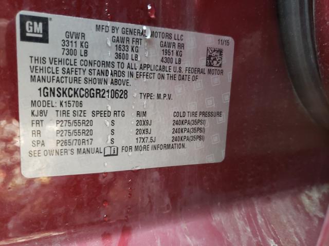2016 CHEVROLET TAHOE K150 1GNSKCKC8GR210628