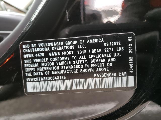 2013 VOLKSWAGEN PASSAT SEL 1VWCH7A38DC043185