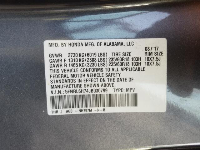 2018 HONDA ODYSSEY EX 5FNRL6H74JB030799