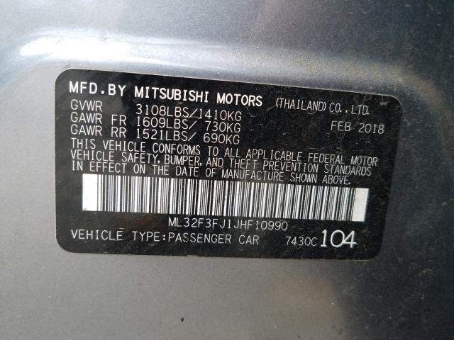 ML32F3FJ1JHF10990 MITSUBISHI MIRAGE 2018