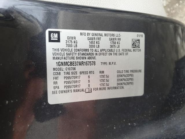 2010 CHEVROLET TAHOE C150 1GNMCBE37AR167578