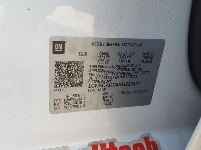 2019 CHEVROLET TAHOE C150 1GNSCAKC4KR230031