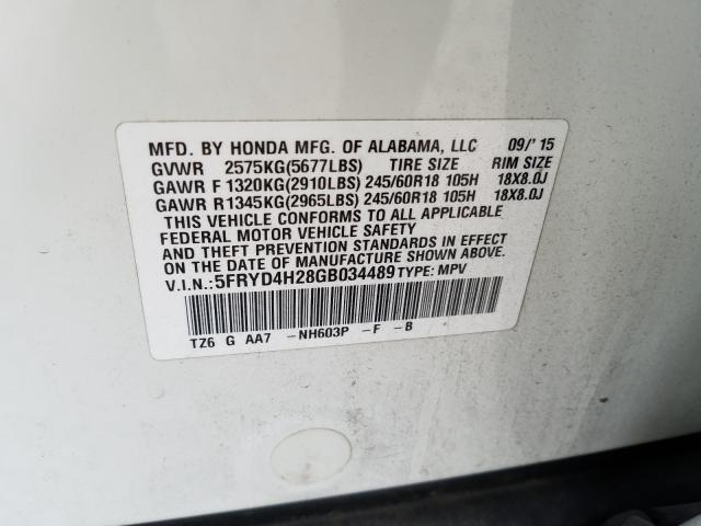 2016 ACURA MDX 5FRYD4H28GB034489