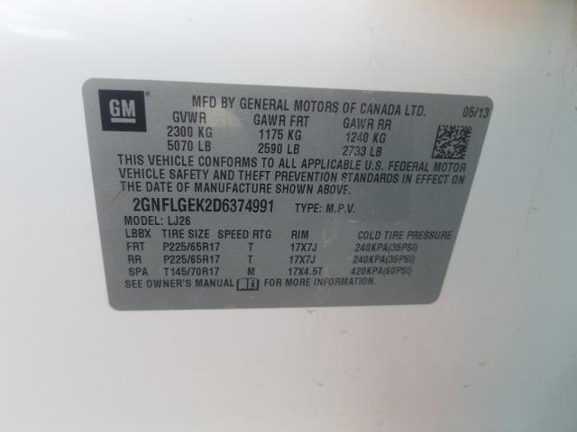 2013 CHEVROLET EQUINOX LT 2GNFLGEK2D6374991