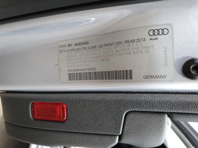 2018 AUDI A4 PREMIUM WAUENAF45JA152520