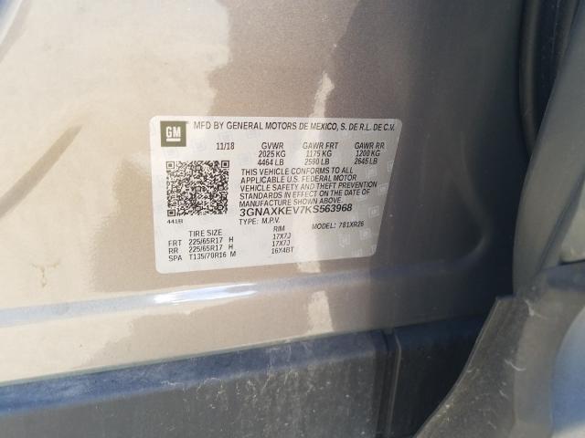 2019 CHEVROLET EQUINOX LT 3GNAXKEV7KS563968