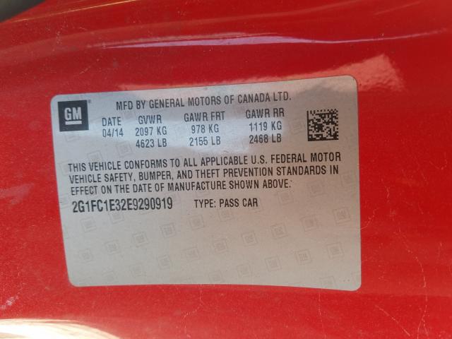 2014 CHEVROLET CAMARO LT 2G1FC1E32E9290919