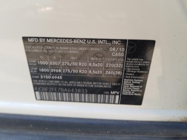 2011 MERCEDES-BENZ GL 350 BLU 4JGBF2FE7BA643833