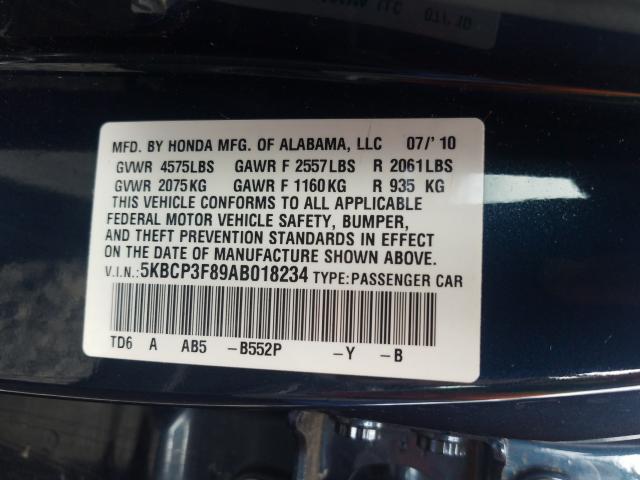 2010 HONDA ACCORD EXL 5KBCP3F89AB018234