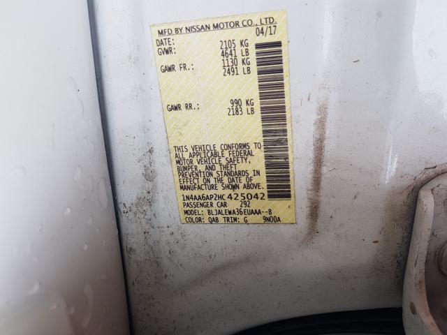 2017 NISSAN MAXIMA 3.5 1N4AA6AP2HC425042