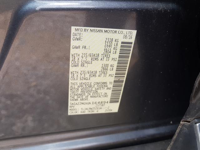 2016 NISSAN MURANO S 5N1AZ2MGXGN164894