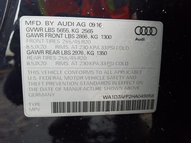 VIN WA1D7AFP2HA049658 2017 Audi Q5, Premium Plus S-... no.10