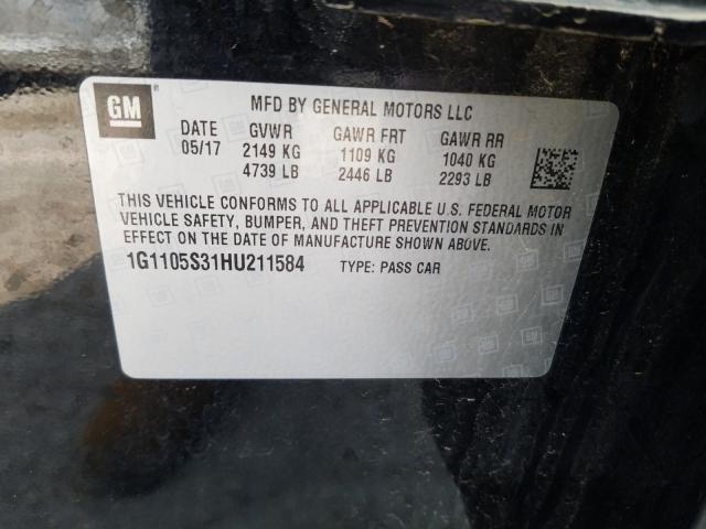 2017 CHEVROLET IMPALA LS 1G1105S31HU211584