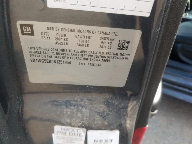 2011 CHEVROLET IMPALA LT 2G1WG5EK0B1251954
