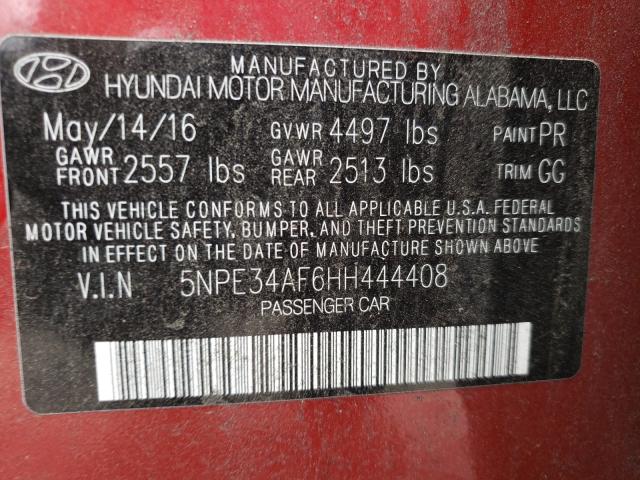 2017 HYUNDAI SONATA SPO 5NPE34AF6HH444408
