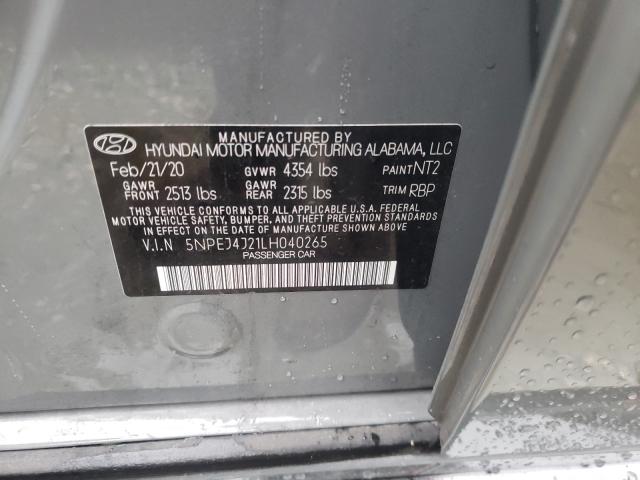 2020 HYUNDAI SONATA SEL 5NPEJ4J21LH040265