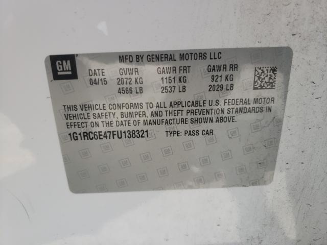 VIN 1G1RC6E47FU138321 2015 Chevrolet Volt no.10