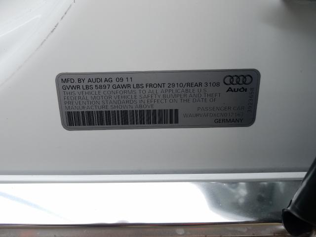 2012 AUDI A8 L QUATT WAURVAFDXCN012167