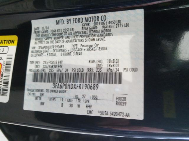 2015 FORD FUSION SE 3FA6P0HDXFR190689
