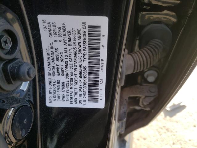 2019 HONDA CIVIC SPOR 2HGFC2F88KH505245