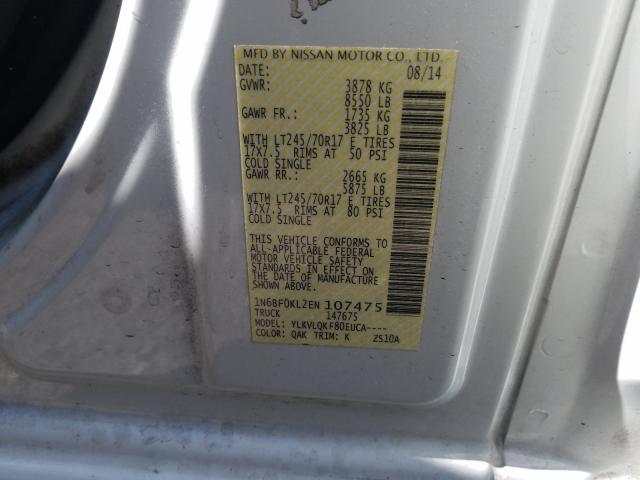 2014 NISSAN NV 1500 1N6BF0KL2EN107475