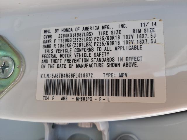 2015 ACURA RDX TECHNO 5J8TB4H58FL019872