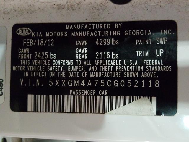 2012 KIA OPTIMA 5XXGM4A75CG052118