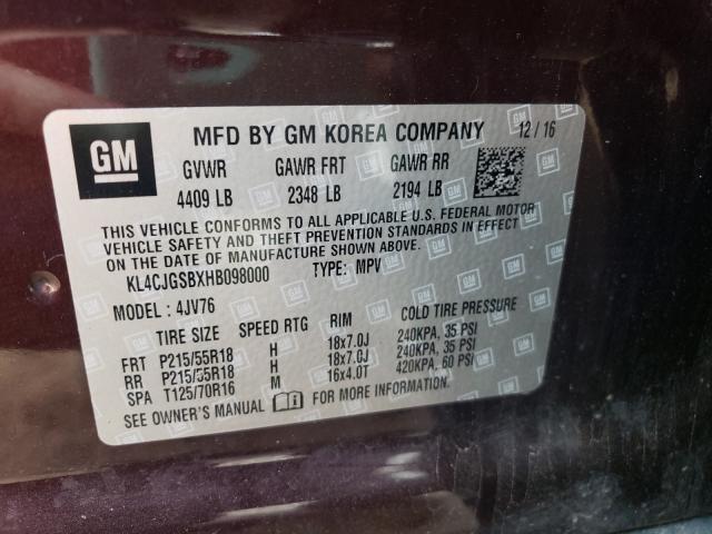 2017 BUICK ENCORE ESS KL4CJGSBXHB098000