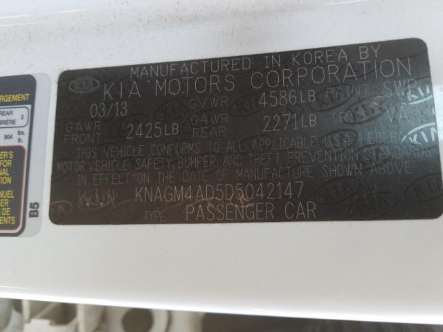 2013 KIA OPTIMA HYB KNAGM4AD5D5042147