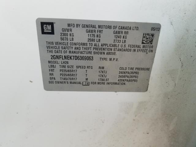 2013 CHEVROLET EQUINOX LT 2GNFLNEK7D6369063