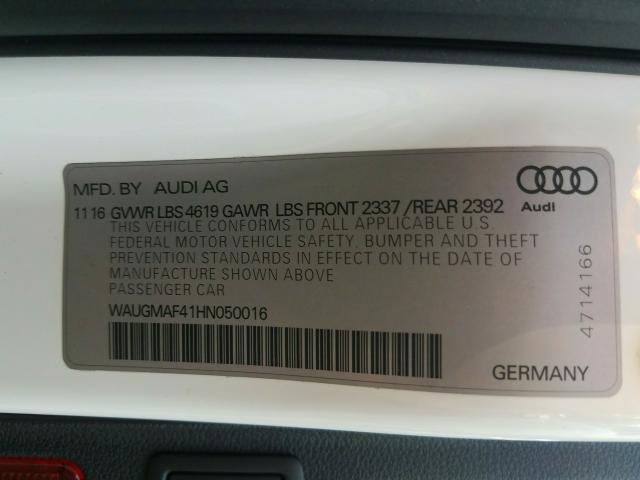 2017 AUDI A4 ULTRA P WAUGMAF41HN050016