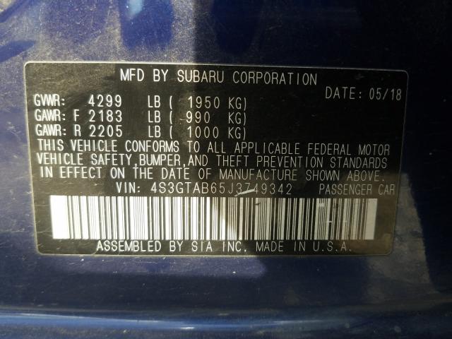2018 SUBARU IMPREZA PR 4S3GTAB65J3749342