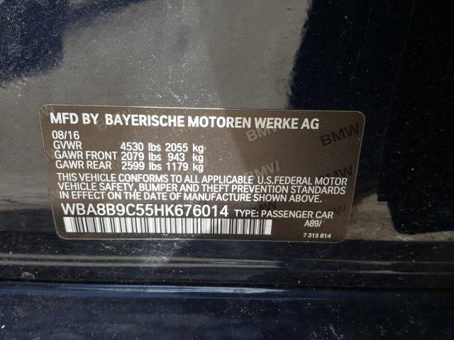 2017 BMW 330 I WBA8B9C55HK676014