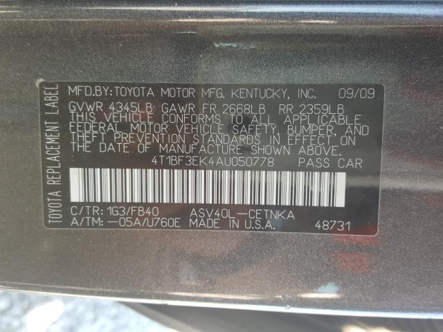 2010 TOYOTA CAMRY 4T1BF3EK4AU050778