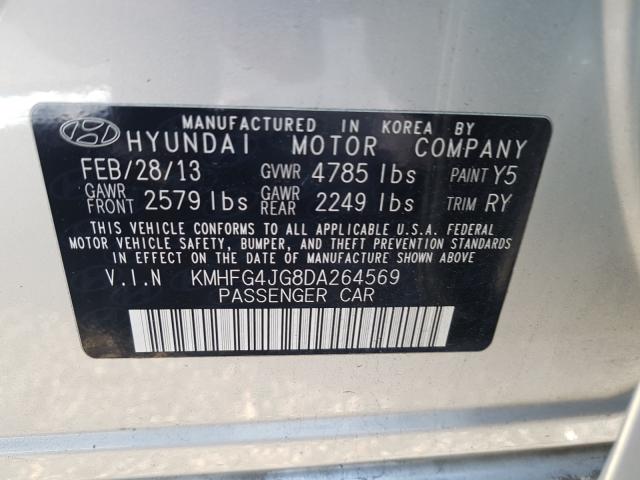 2013 HYUNDAI AZERA KMHFG4JG8DA264569