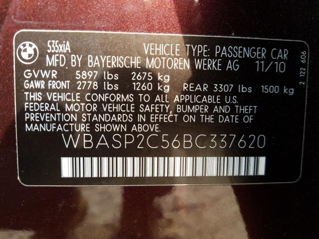 2011 BMW 535 XIGT WBASP2C56BC337620